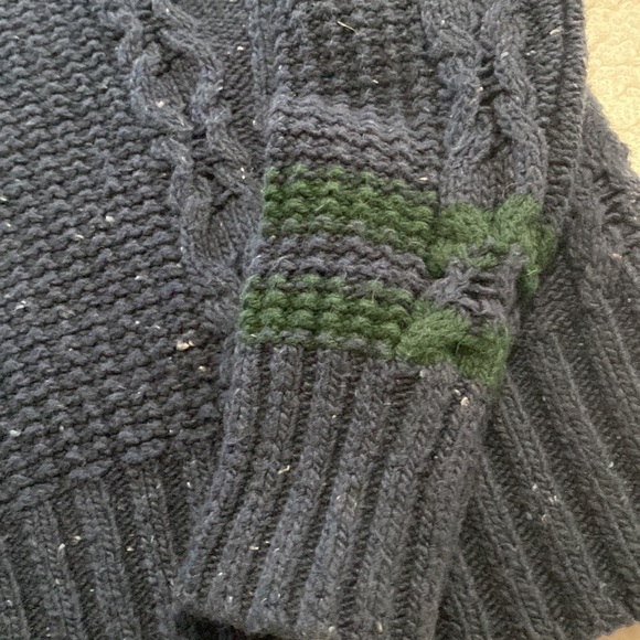 AMERICAN eagle dark navy soft cable knit mix stitch tweed sweater - Picture 9 of 13